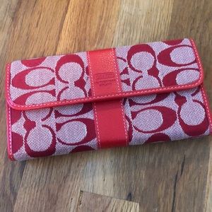 coach wallet red